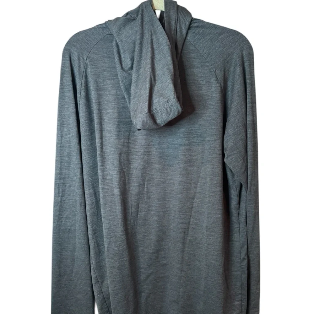 Hurley Men’s Long Sleeved Dark Gray Size L Logo Spandex Workout Athletic Hoodie - Picture 3 of 7